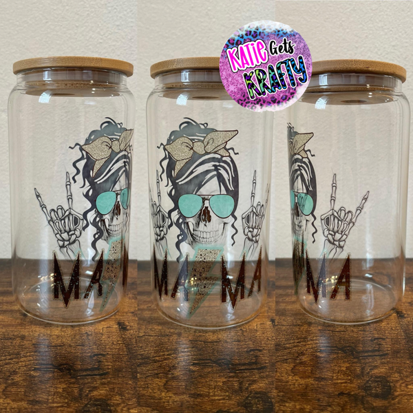 Mama Skull Glass Can Tumbler