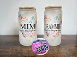 Floral Heart Personalized Glass Can Tumbler