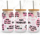 Mom Vocabulary Glass Can Tumbler